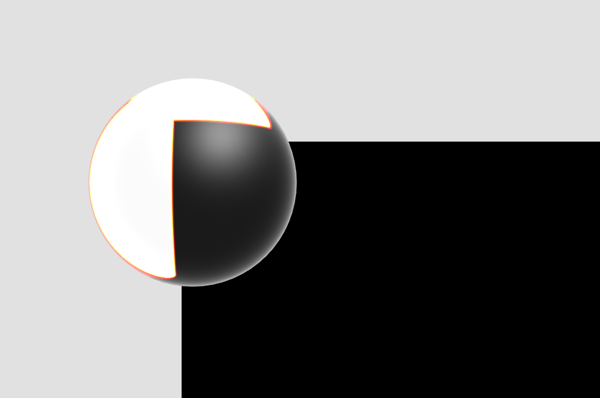 Black and white glass material sphere experiment